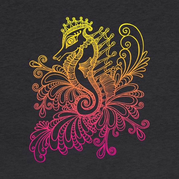 Sunset Seahorse by OfficeInk